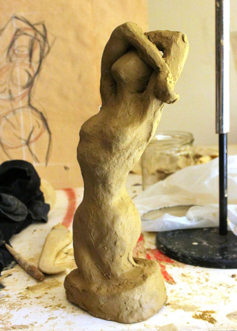 Figurative sculpture, clay, 2020