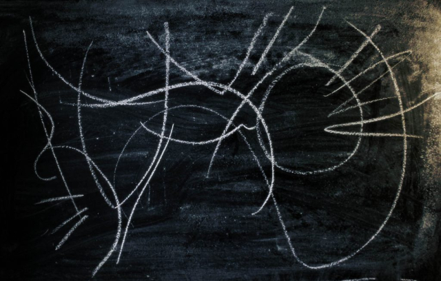 Sketching on blackboard - Hidden and revealed 05