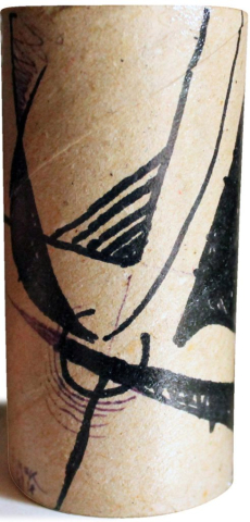 Marker drawing, toilet paper tube, 2018